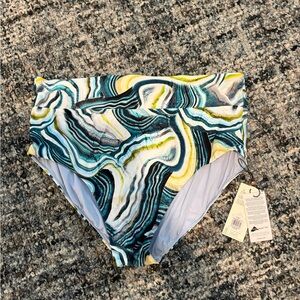 CALIA by Carrie Underwood Swirl Swim Bottom - Blue, Yellow, White